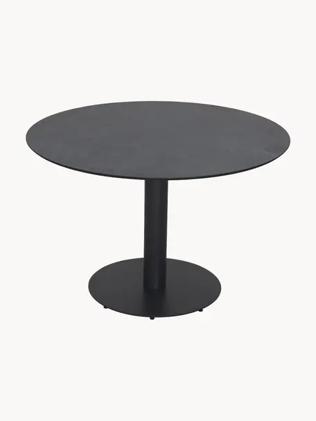 Záhradný jedálenský stôl z kovu Troy, Potiahnutý kov, Čierna, Ø 110 x V 74 cm