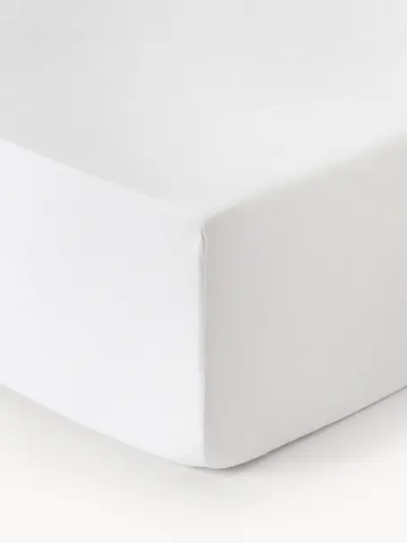 Prześcieradło z flaneli z gumką Biba, Biały, S 200 x D 200 cm, W 25 cm