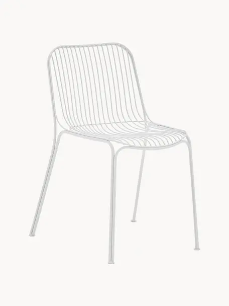Chaise de jardin Hiray, Acier galvanisé, laqué, Blanc, larg. 53 x prof. 55 cm