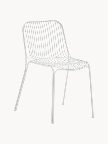 Silla para exterior Hiray, Acero galvanizado pintado, Blanco, An 53 x F 55 cm