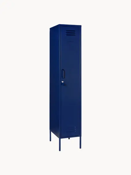 Malá šatní skříň The Skinny, Ocel s práškovým nástřikem, Tmavě modrá, Š 35 cm, V 183 cm