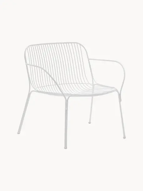 Fauteuil de jardin Hiray, Acier galvanisé, laqué, Blanc, larg. 73 x prof. 65 cm