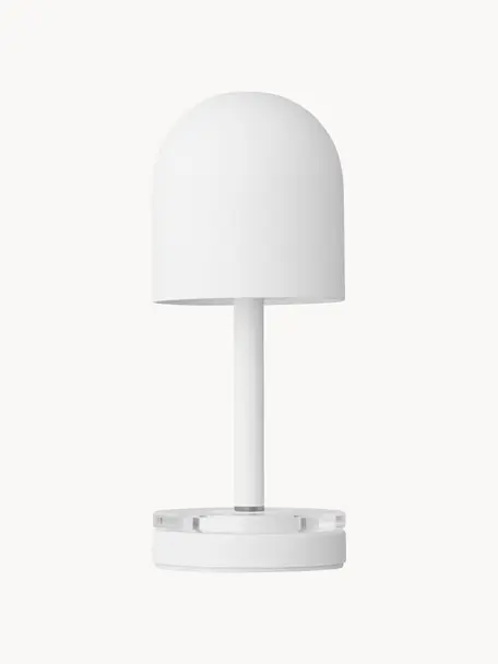 Malá přenosná venkovní stolní LED lampa Luceo, Matná bílá, Ø 9 cm, V 22 cm
