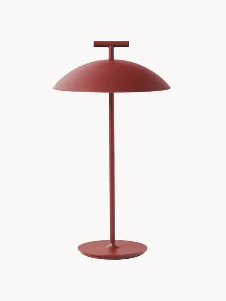 Lampada da tavolo portatile a LED Mini Geen-A, luce regolabile, Metallo verniciato a polvere, Rosso ruggine, Ø 20 x Alt. 36 cm