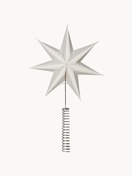 Weihnachtsbaumspitze Star Isa, H 33 cm, Papier, Metall, Off White, B 21 x H 33 cm