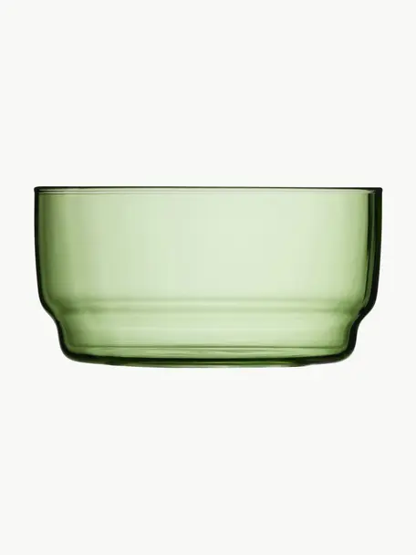 Bols en verre borosilicaté Torino, 2 pièces, Verre borosilicate, Vert, transparent,, Ø 12 x haut. 6 cm