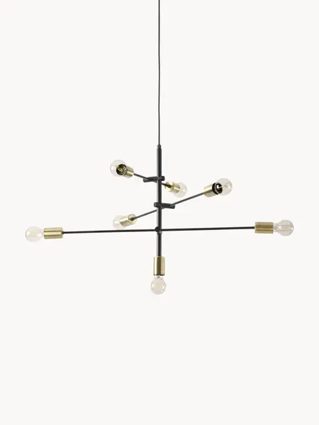 Grande suspension Venja, Noir, or laiton, Ø 84 cm