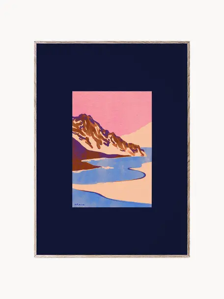 Poster Orange Landscape, 210 g mat Hahnemühle papier, digitale print met 10 UV-bestendige kleuren, Oranje, meerkleurig, B 30 x H 40 cm