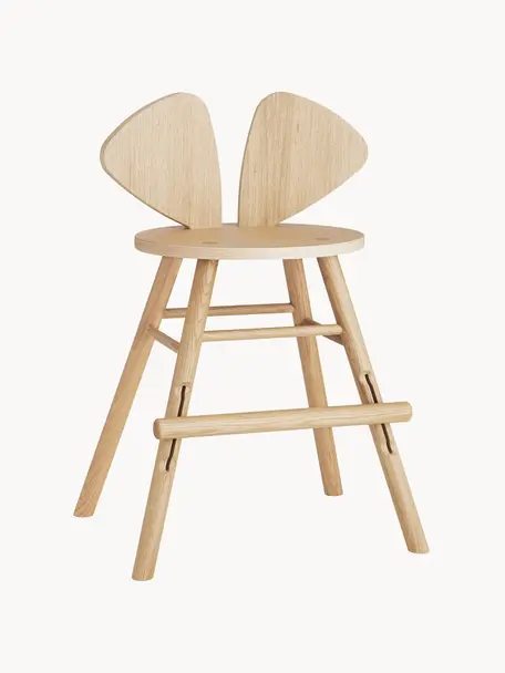 Silla infantil de madera de roble Mouse, Chapa de madera de roble barnizada

Este producto está hecho de madera de origen sostenible y con certificación FSC®., Madera de roble, An 52 x F 41 cm