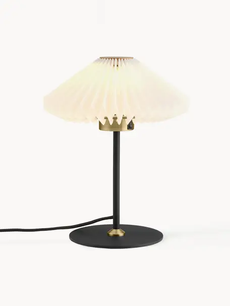 Kleine Tischlampe Paris, Lampenschirm: Kunstfaser, Weiß, Schwarz, Ø 24 x H 32 cm