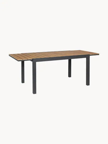 Table de jardin extensible Elias, 140 - 200 x 90 cm, Bois, anthracite, larg. 140 - 200 x prof. 90 cm