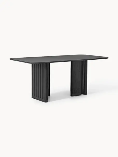 Table en chêne Jolka, tailles variées, Chêne noir laqué, larg. 180 x prof. 95 cm