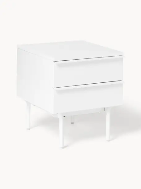 Table de chevet en bois Elona, Blanc, larg. 45 x haut. 40 cm