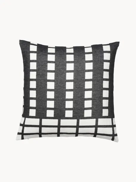 Baumwoll-Kissenhülle Contemporary, Baumwolle, Off White, Anthrazit, B 60 x L 60 cm