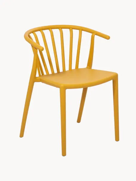 Chaise de jardin empilable Capri, Polypropylène, Jaune soleil, larg. 53 x prof. 55 cm