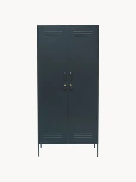 Petite armoire Twinny, Acier, revêtement par poudre, Anthracite, larg. 85 x haut. 183 cm