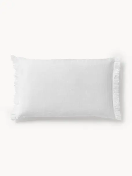 Housse de coussin pur lin avec franges Luana, 100 % pur lin

Le lin est naturellement doté d'un toucher plutôt rugueux et d'un aspect froissé
Sa résistance élevée au accrocs lui confère robustesse et longévité, Blanc, larg. 30 x long. 50 cm