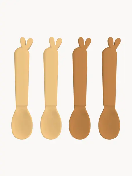 Set 4 cucchiaini Kiddish, Plastica, Tonalità gialle, Lung. 13 cm