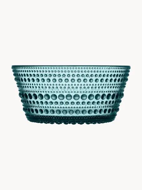 Cuenco pequeño de vidrio Kastehelmi, Vidrio, Turquesa, transparente, Ø 11 x Al 5 cm