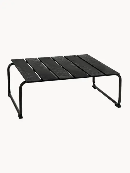 Tavolino da giardino fatto a mano Ocean, Struttura: acciaio riciclato, rivest, Nero, Larg. 79 x Prof. 70 cm