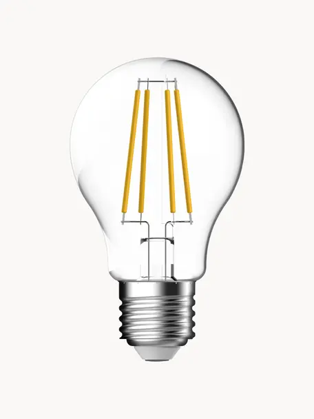 Lampadine E27, luce regolabile, bianco caldo, 3 pz, Lampadina: vetro, Base lampadina: alluminio, Trasparente, Ø 6 x Alt. 10 cm