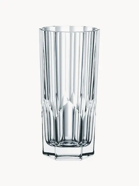Kristall-Longdrinkgläser Aspen, 4 Stück, Kristallglas, Transparent, Ø 7 x H 15 cm, 320 ml