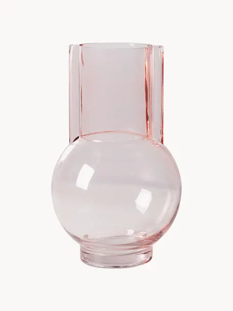 Glazen vaas Levy, Glas, Lichtroze, Ø 14 x H 23 cm