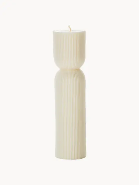 Ručne vyrobená sviečka Kea, Vosk, Krémovobiela, Ø 6 x V 23 cm