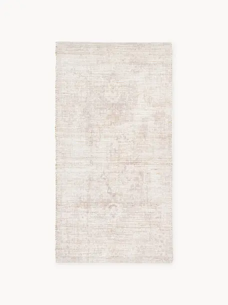 Laagpolig vloerkleed Alisha, 63% jute, 37% polyester, Beige, gebroken wit, B 160 x L 230 cm (maat M)