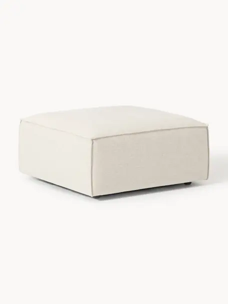 Sofa-Hocker Lennon aus Leinen-Mix, Bezug: 50 % Viskose, 25 % Leinen, Gestell: Fichtenholz, Sperrholz, m, Füße: Kunststoff Dieses Produkt, Leinen-Mix Beige, B 88 x T 88 cm