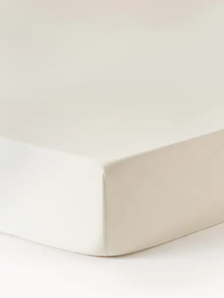 Sábana bajera cubrecolchón de satén Premium, Beige claro, Cama 90 cm (90 x 200 x 15 cm)