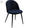 Chaises en velours rembourrées Amy, 2 pièces