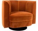 Drehbarer Samt-Sessel Flower in Orange