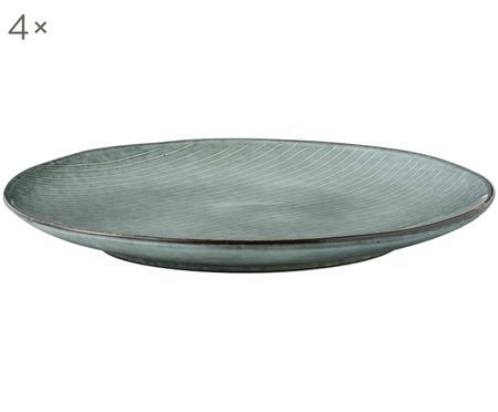 Assiettes plates faites main Nordic Sea, 4 pièces