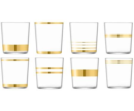 Wassergläser Deco mit Goldelementen, 8er-Set