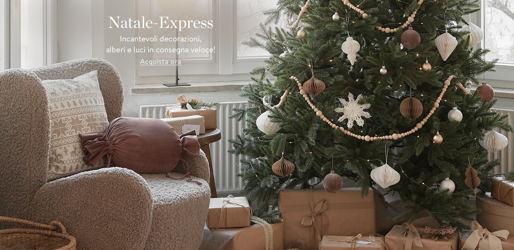 Natale-Express Incantevoli decorazioni, alberi e luci in consegna veloce!