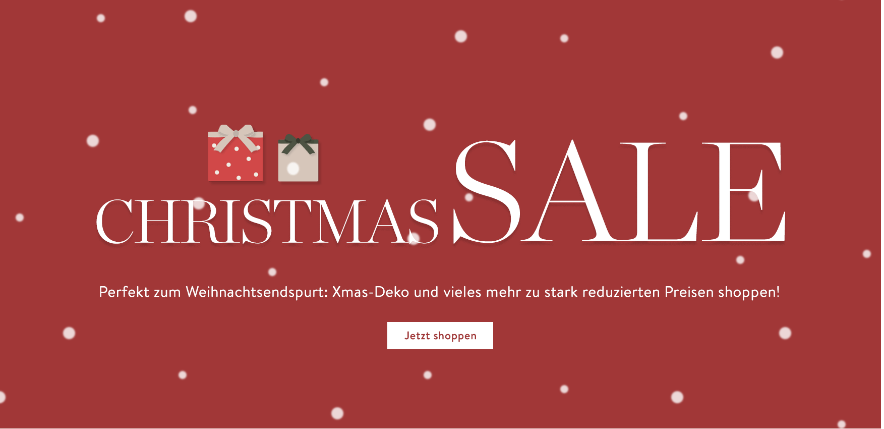 Christmas SALE Jetzt noch schnell Weihnachtsdeko und Festliches zu eiskalt reduzierten Preisen sichern. Merry Shopping!