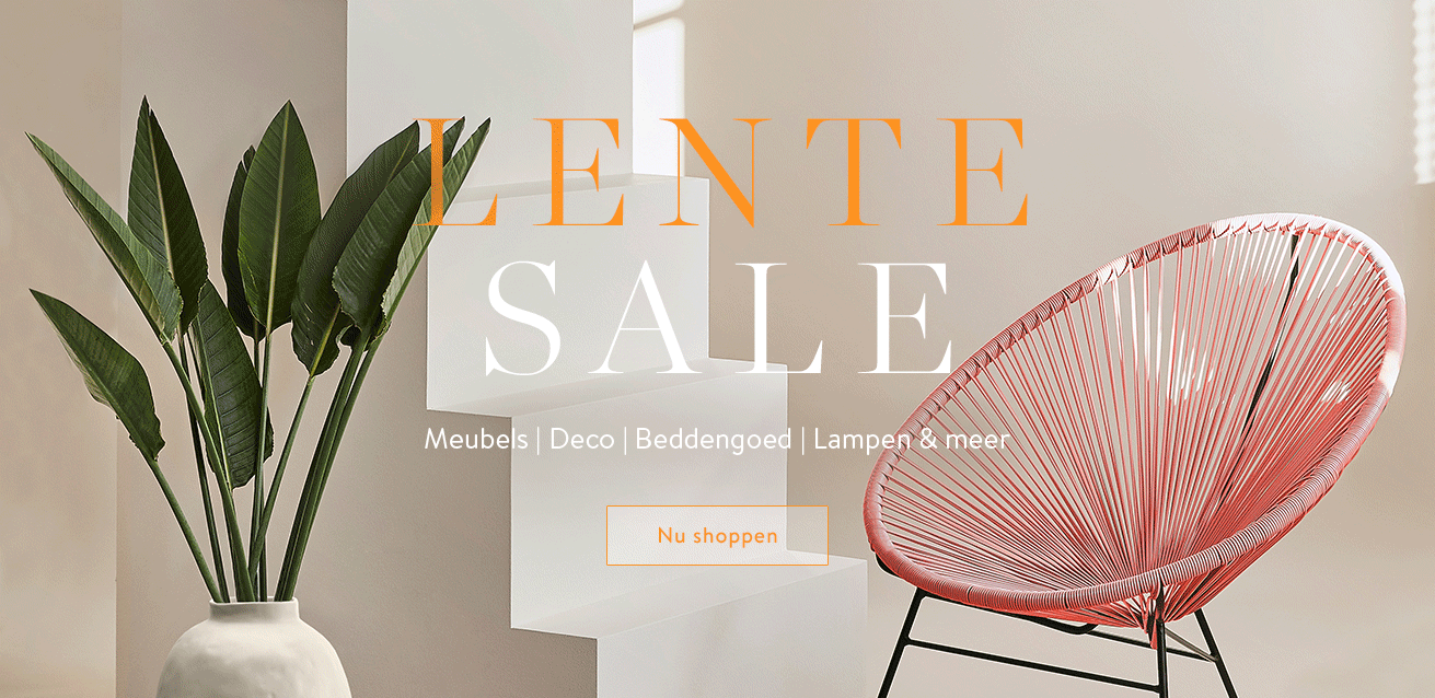 Lente SALE Meubels | Deco | Beddengoed | Lampen & meer