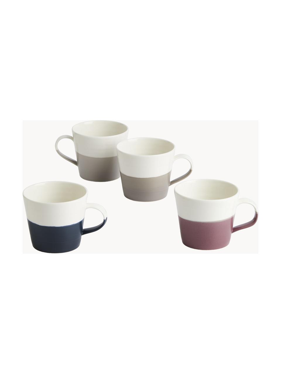 Set di 4 tazze in porcellana Coffee Studio, Porcellana, Multicolore, Ø 9 x Alt. 8 cm, 270 ml