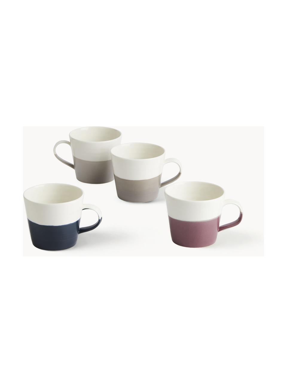 Komplet kubków z porcelany Coffee Studio, 4 elem., Porcelana, Drewno cedrowe, las & nektarynka, Ø 10 x W 11 cm, 560 ml