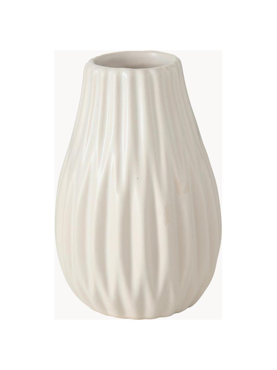 Petits vases en grès cérame Wilma, 3 élém., Grès cérame, Gris clair, rose pâle, blanc cassé, Lot de différentes tailles