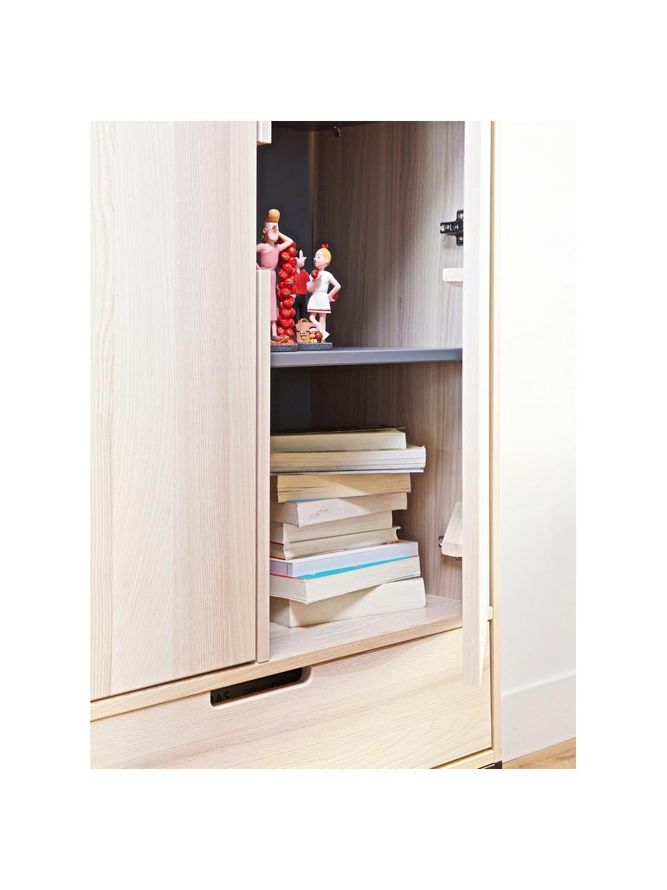 Highboard Silas aus Eschenholz mit Türen, Korpus: Eschenholz, gebürstet und, Beige, 85 x 149 cm