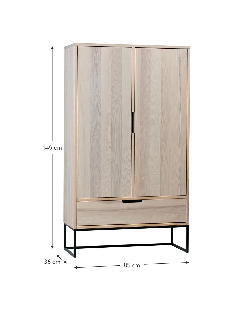 Buffet en bois de frêne Silas, Beige