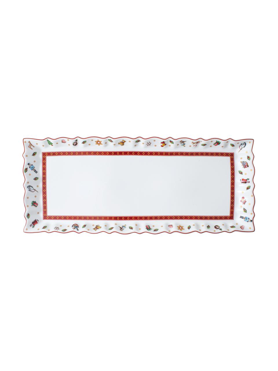 Plat de service Toy's Delight, Porcelaine Premium, Blanc cassé, rouge, multicolore, larg. 39 x prof. 16 cm