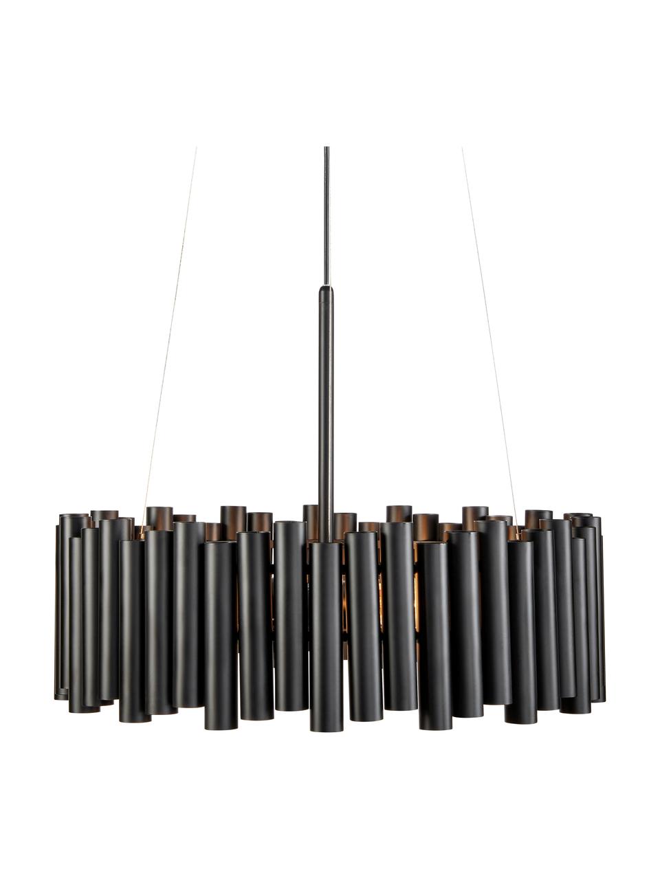 Moderne hanglamp Level, Lampenkap: gecoat metaal, Baldakijn: gecoat metaal, Zwart, Ø 53 x H 20 cm