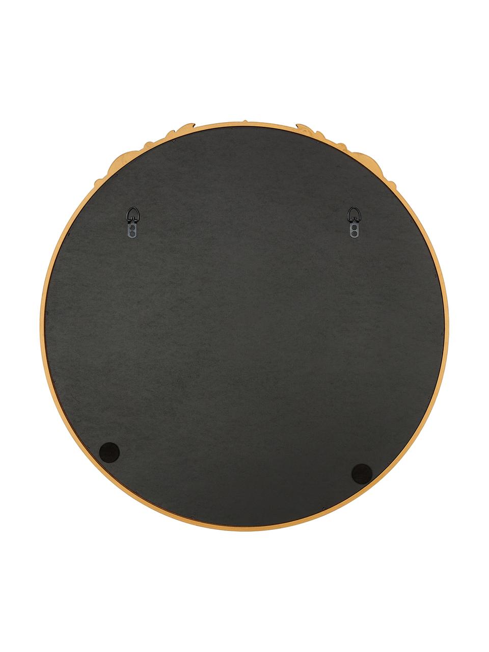Ronde barokke wandspiegel Francesca, Lijst: gecoat MDF, Goudkleurig, Ø 72 x D 2 cm