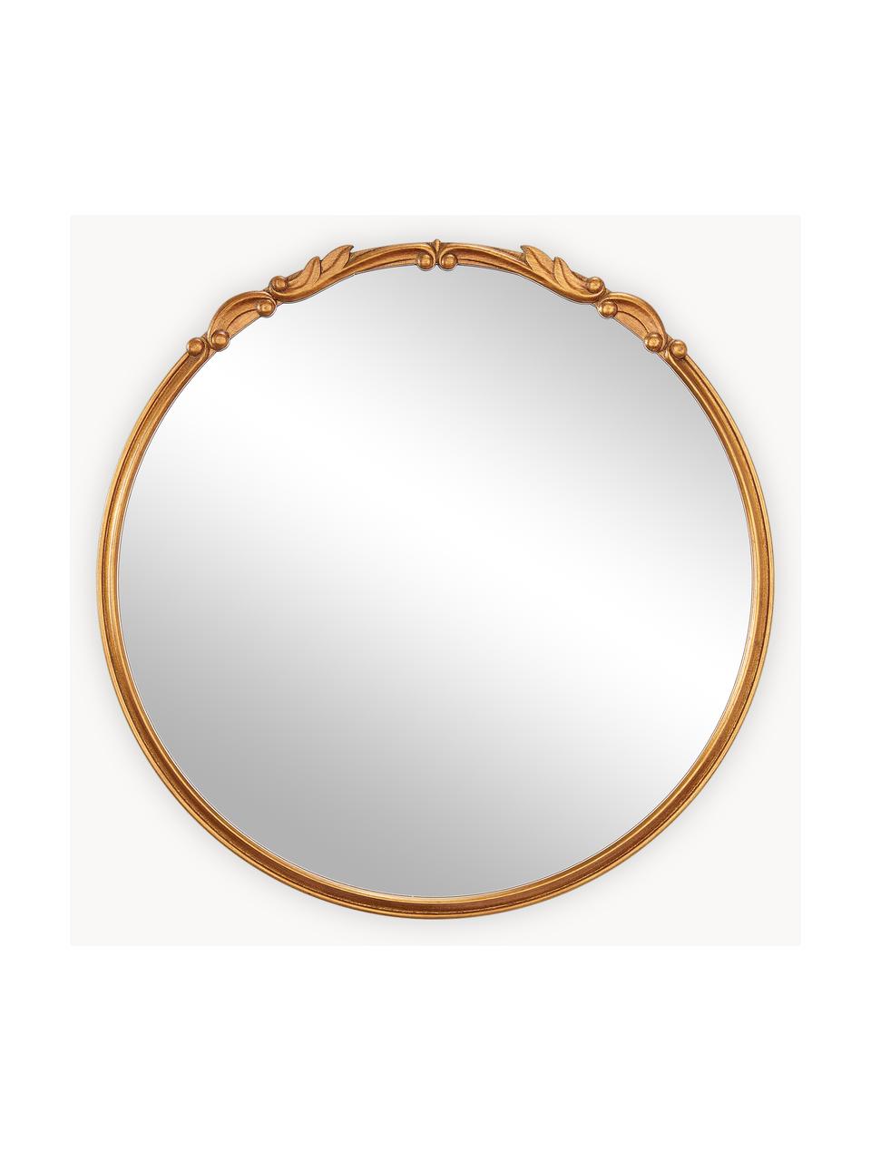 Specchio barocco rotondo da parete Francesca, Cornice: pannello di fibra a media, Retro: pannello di fibra a media, Superficie dello specchio: lastra di vetro, Dorato, Ø 72 x Prof. 2 cm