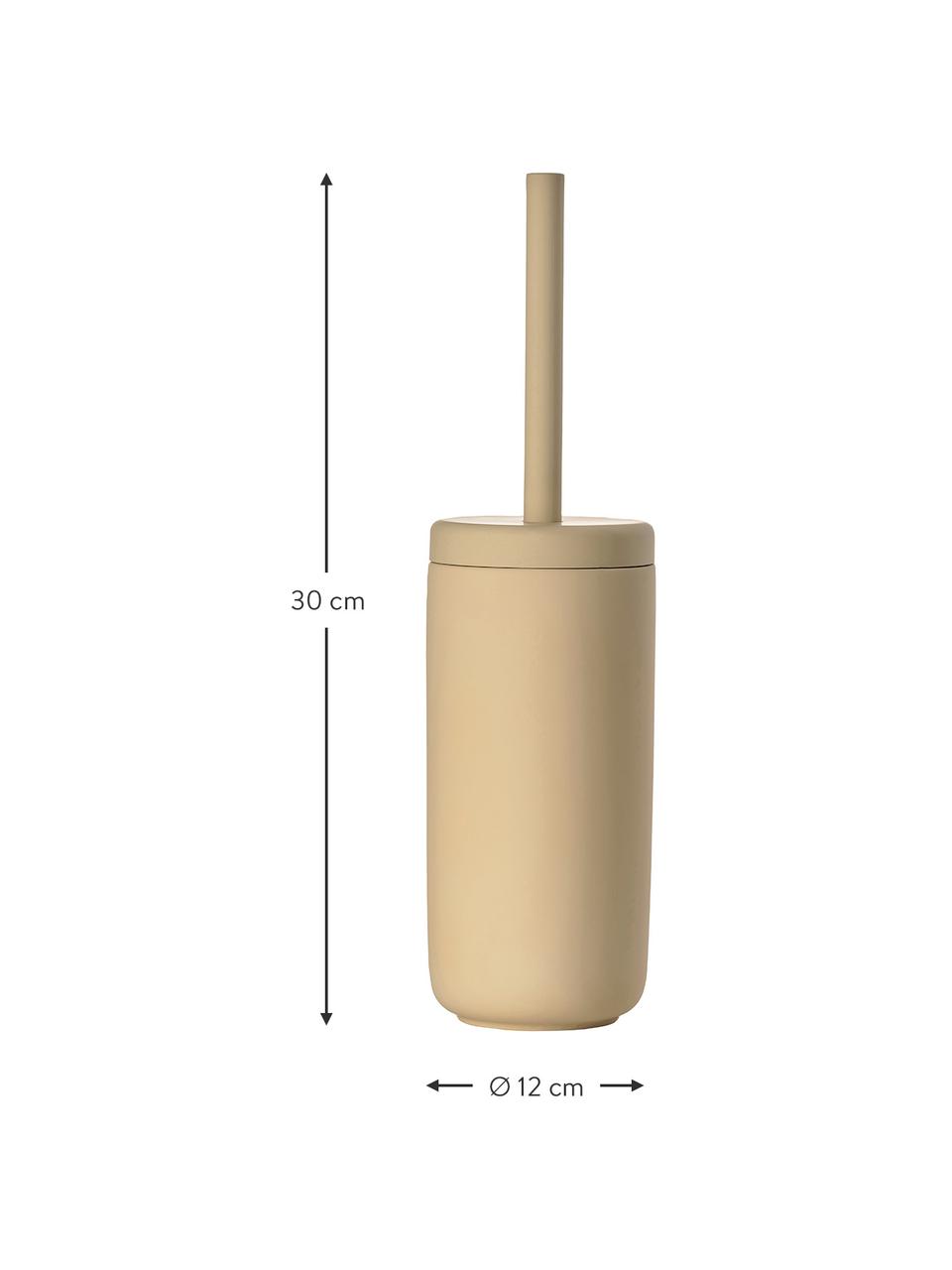 Scopino con contenitore in gres Ume, Contenitore: terracotta rivestita con , Manico: materiale sintetico, Beige, Ø 10 x Alt. 39 cm