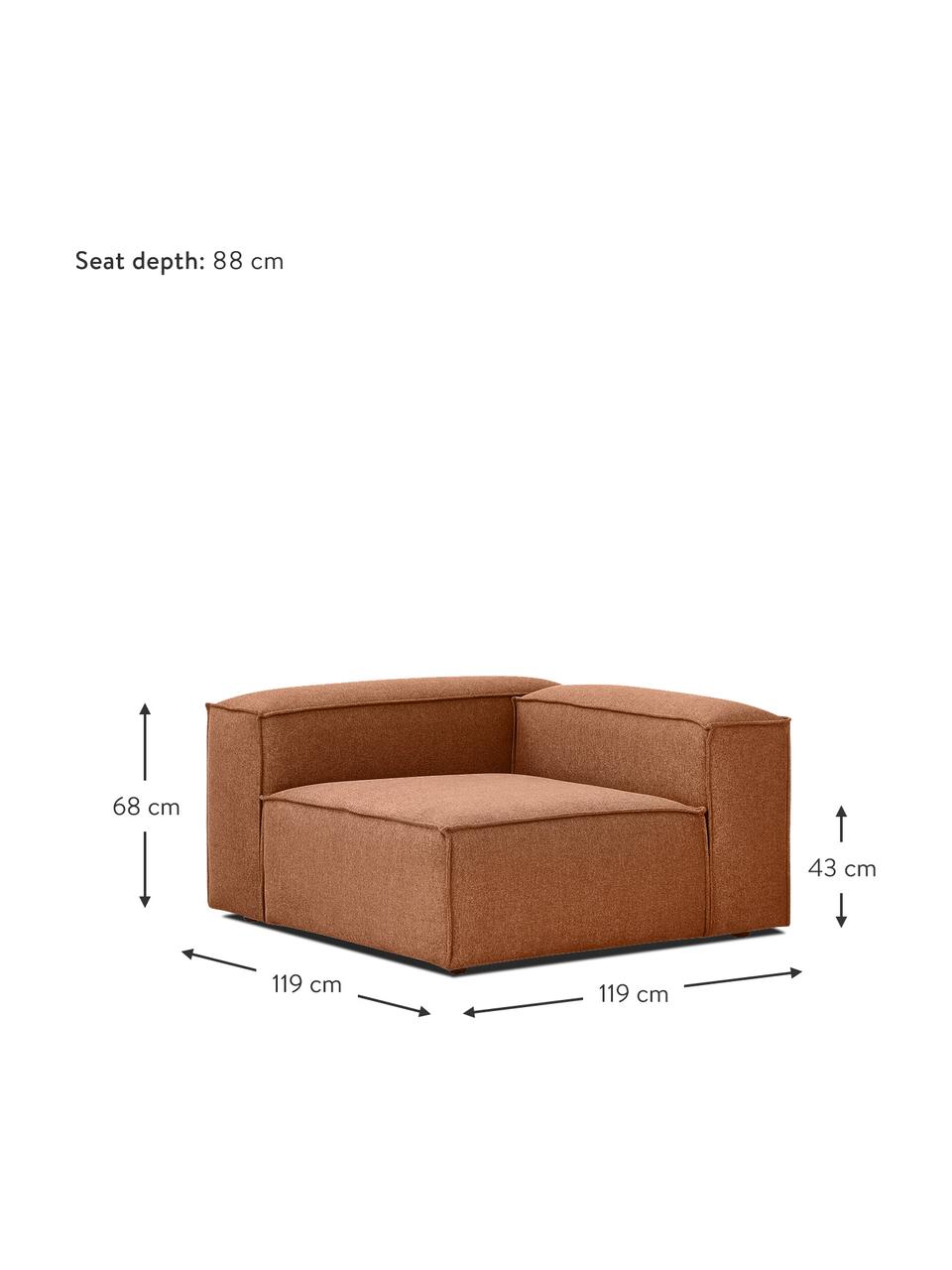 Eckmodul Lennon, Bezug: 100% Polyester Der strapa, Gestell: Massives Kiefernholz, FSC, Füße: Kunststoff Die Füße befin, Webstoff Nougat, B 119 x T 119 cm, Eckteil links