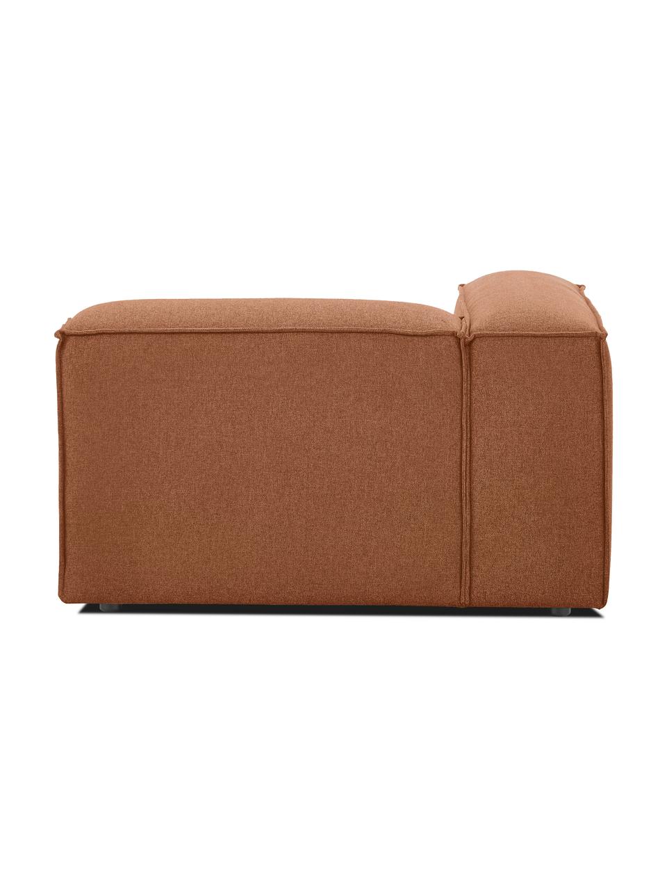 Hoekmodule Lennon, Bekleding: 100% polyester De slijtva, Frame: massief grenenhout, FSC-g, Poten: kunststof, Geweven stof nougatkleurig, B 119 x D 119 cm, hoekdeel links